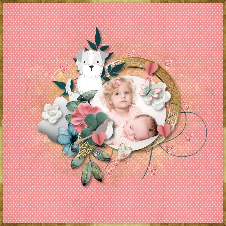 Serendipity Digital Scrapbooking Papers Backgrounds | Etsy