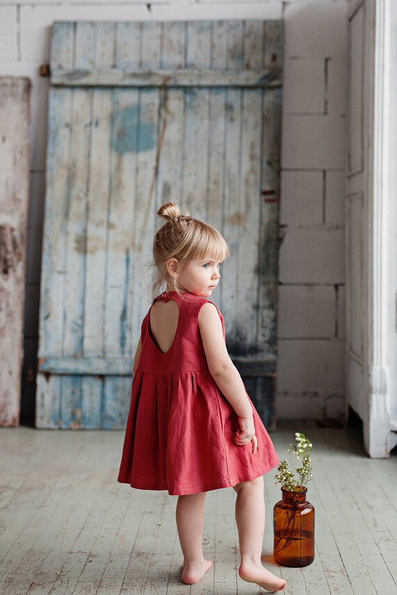 heart shaped back flower girl dress
