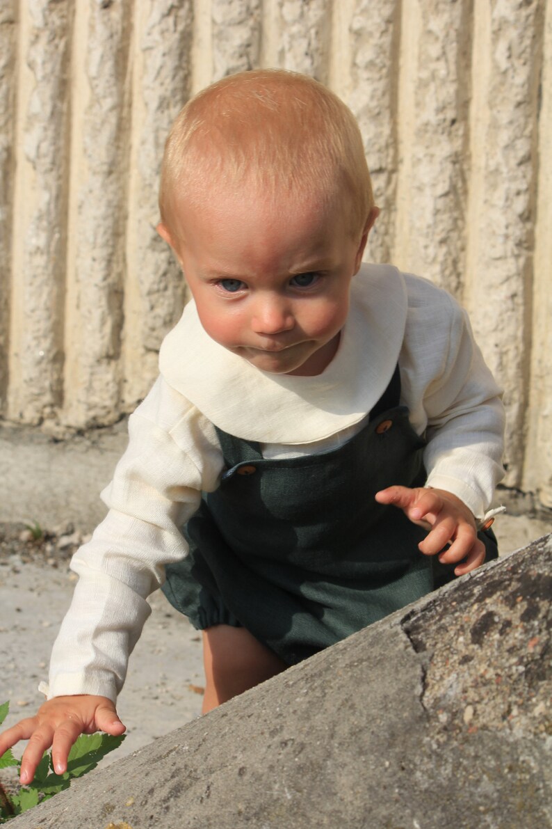 Christening Linen Baby Shirt Linen Baby Clothing White Linen Baby Shirt Button Down Linen Shirt Linen Shirt For Baby Linen Baby Blouse