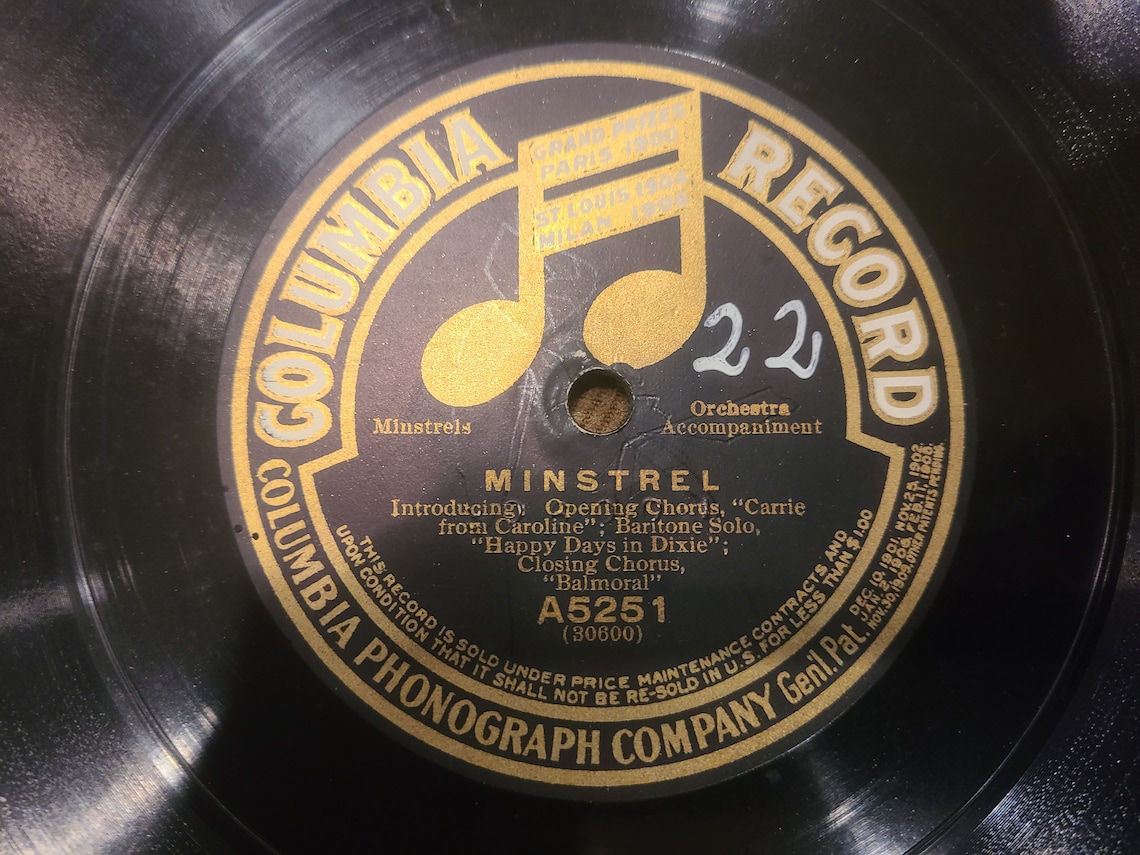 Vintage Record 78 RPM Minstrel Columbia Record A5251 Etsy