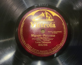 Vintage Record 78 RPM - Mignon-Polonese - Luisa Tetrazzini - Victor Record - 88296