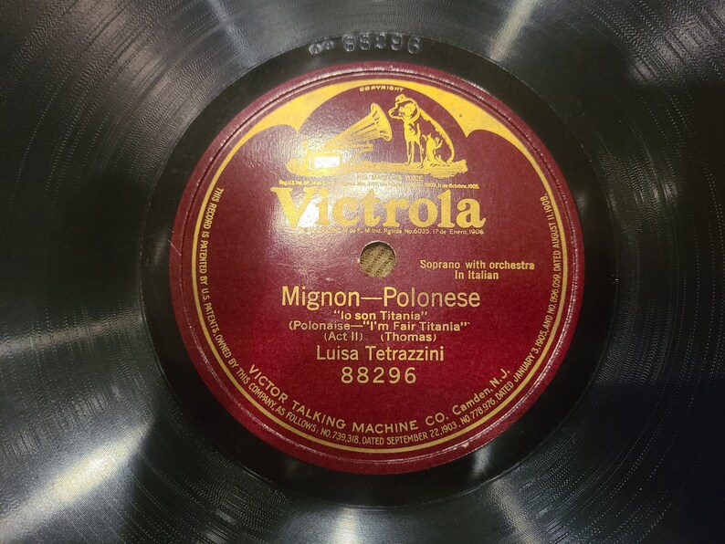 Vintage Record 78 RPM Mignon-Polonese Luisa Tetrazzini Victor Record 88296 image 1