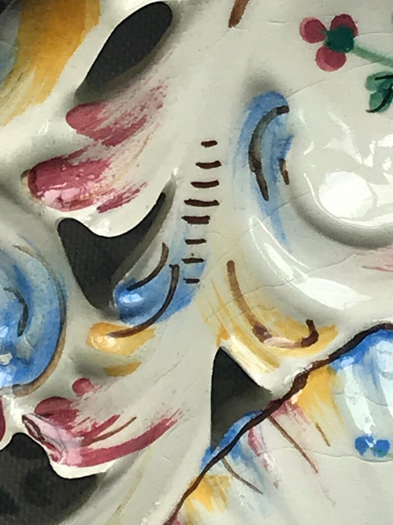 Beautiful Italian Hand Painted Floral Cake Plate