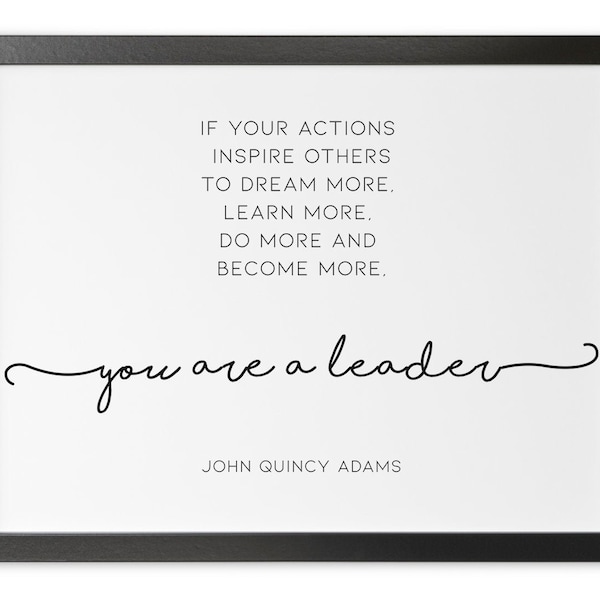 Citation inspirante de leadership imprimable | Si vos actions en inspirent les autres | Cadeau patron mentor
