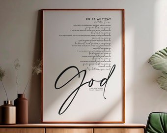 Mother Teresa poster, Do it anyway /01