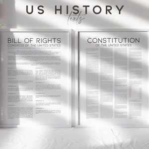 Set van twee prenten van de Amerikaanse grondwet, patriottische muurkunst gemaakt in de VS /01
