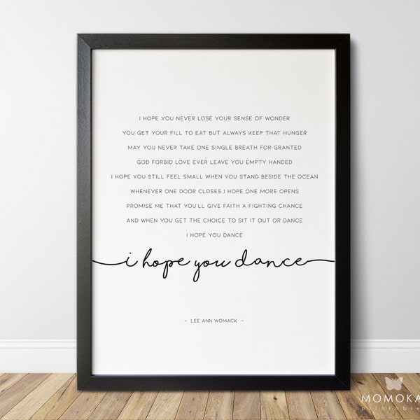 I hope you dance song lyrics, Lee Ann Womack country music, 2nd anniversary guitar player gift, musician gift /01