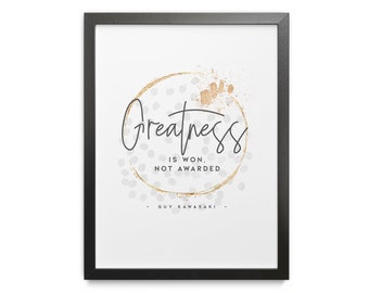 Greatness Print, Guy Kawasaki Quote, Office Wall Art for Women, Modern Office Decor, Success Quotes, Greatness Definition, Office Prints /01