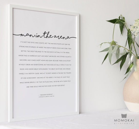 Influential Man Poster, Roosevelt the Speech Office in Arena /01 Motivational Art, Printable, Etsy Print - Theodore Wall