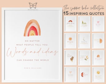 Teen Girl Room Decor Printable – Quote Wall Art Set, Boho Posters, Pastel Prints