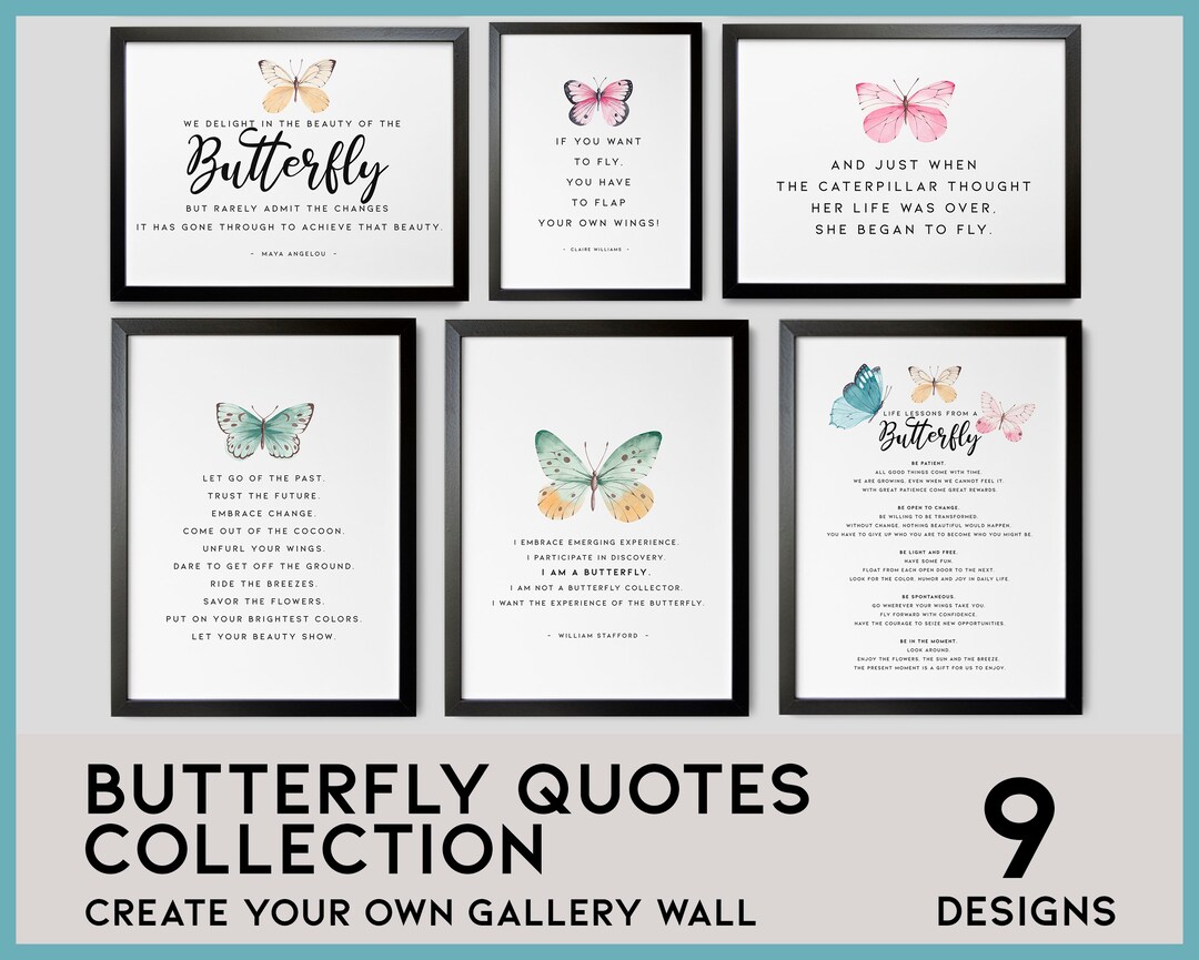 Butterfly Quotes Bundle, Butterfly Inspirational Quotes Set ...