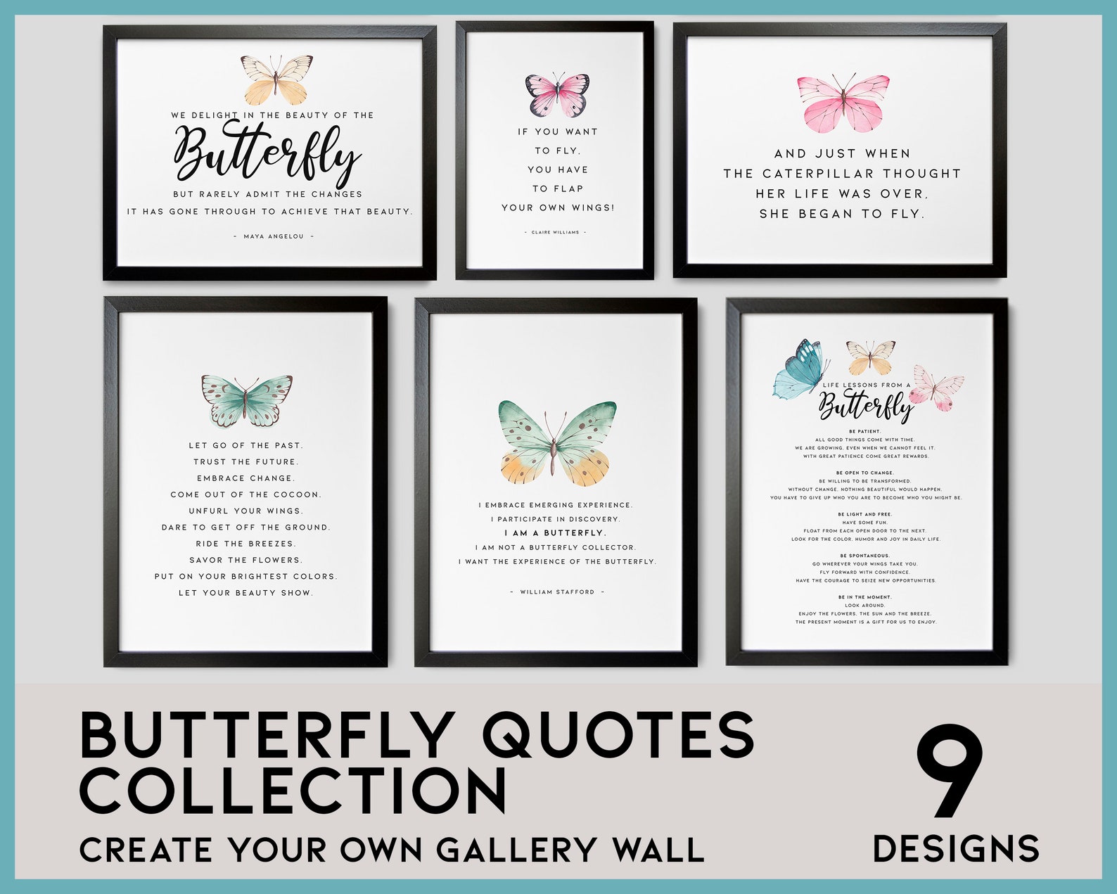 Butterfly Quotes Bundle Butterfly Inspirational Quotes Set - Etsy