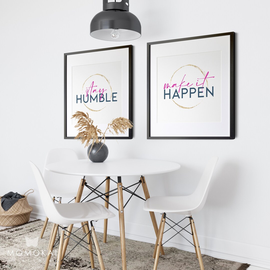 Office Wall Art for Women, Printable Office Set of 8, Stay Humble Work ...