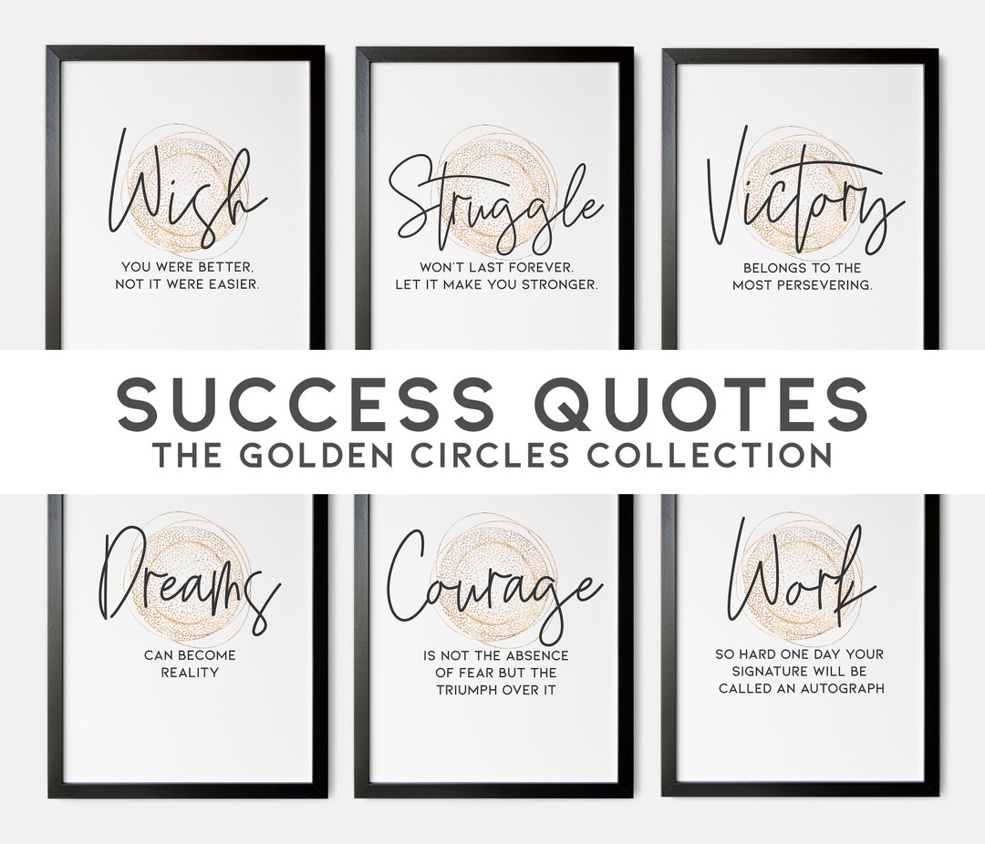 Modern Office Wall Art, Inspirational Workplace Set of 6 Prints, Office