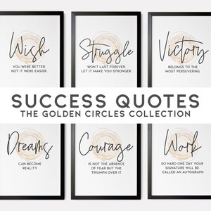Modern Office Wall Art, Inspirational Workplace Set of 6 Prints, Office Success Quote, Dream Work Courage Definition, Printable Wall Art /01