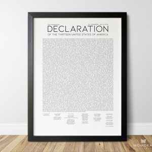Declaration of Indepencence USA Printable Wall Art, US History Classroom Poster, Independence Day Home Decor, America Military Gift /01