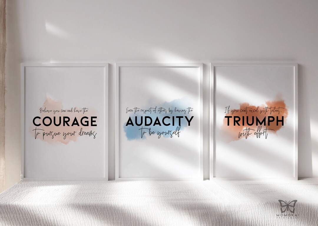 Watercolor Motivational Office Quote Set of 3, Abstract Printable Wall ...