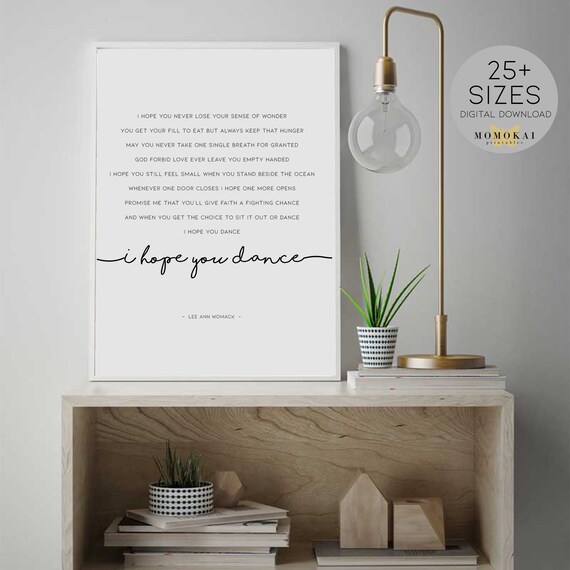 I Hope You Dance Song Lyrics Lee Ann Womack Country Music Etsy I hope you dance song lyrics lee ann womack country music etsy