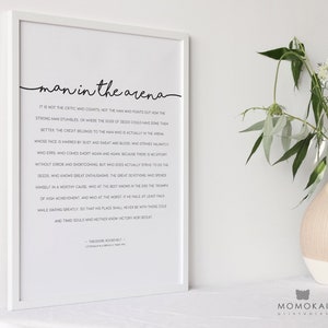 The Man in the Arena Quote, Man in the Arena Printable, Theodore ...