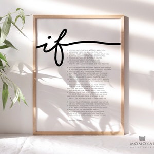 If Poem Print by Rudyard Kipling, If Printable Poster Minimalist Font ...