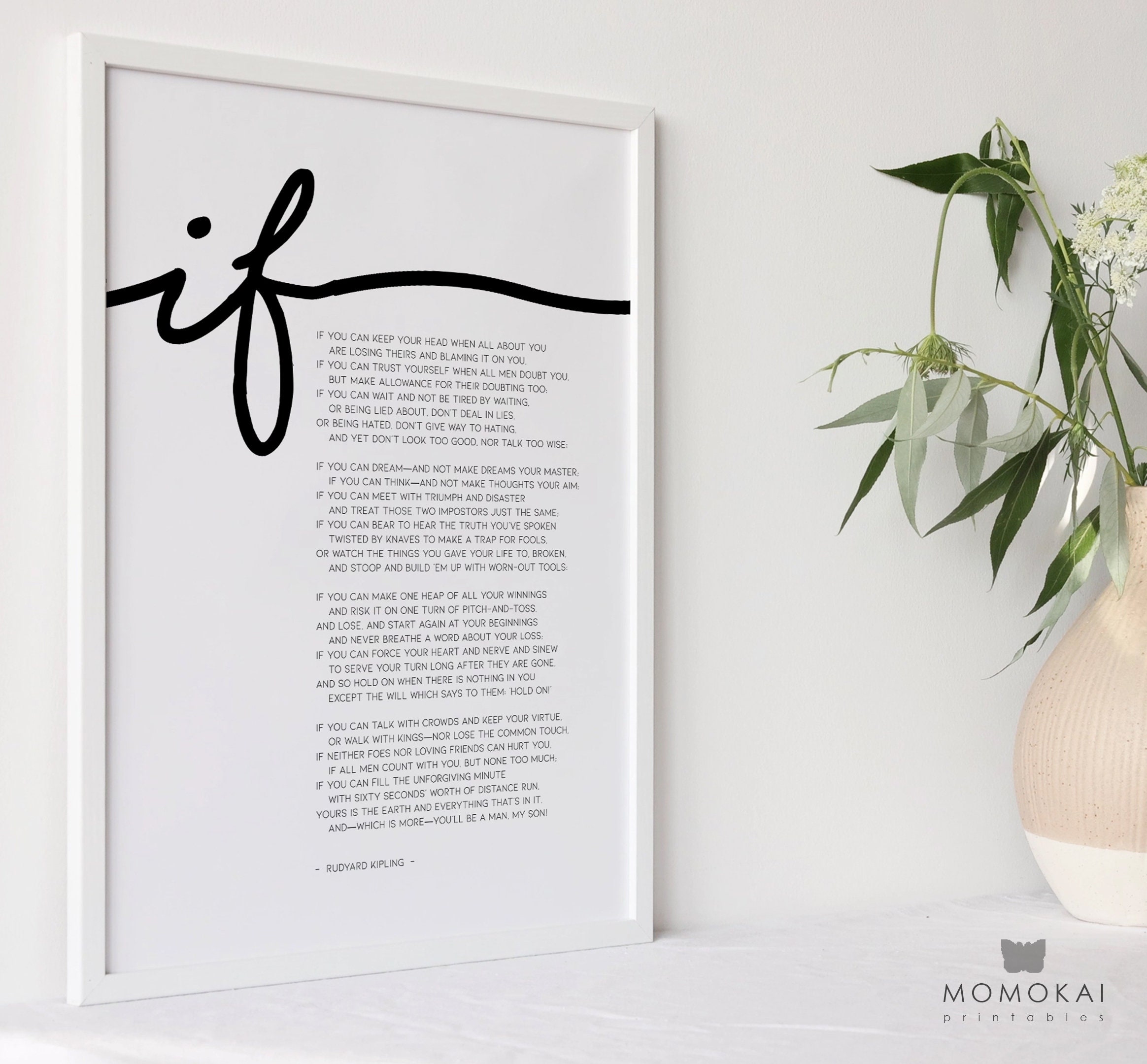 If Poem Print by Rudyard Kipling If Printable Poster | Etsy UK
