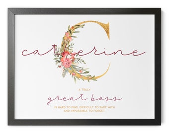 Custom Boss Lady Printable, Empower Women Leader Quote, Personalized Office Motivation Art