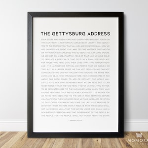 The Gettysburg Address print, Gettysburg Address patriotic Abraham Lincoln, US History Presidents teaching, Gettysburg sign home decor/01