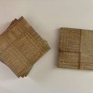 Newsprint Coasters: water resistant ceramic coasters, great hostess gift, housewarming gift, graduation gift, or gift for writer