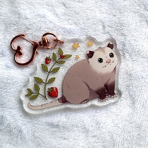 Cute Funny Opossum Acrylic Keychains - Multiple Variations