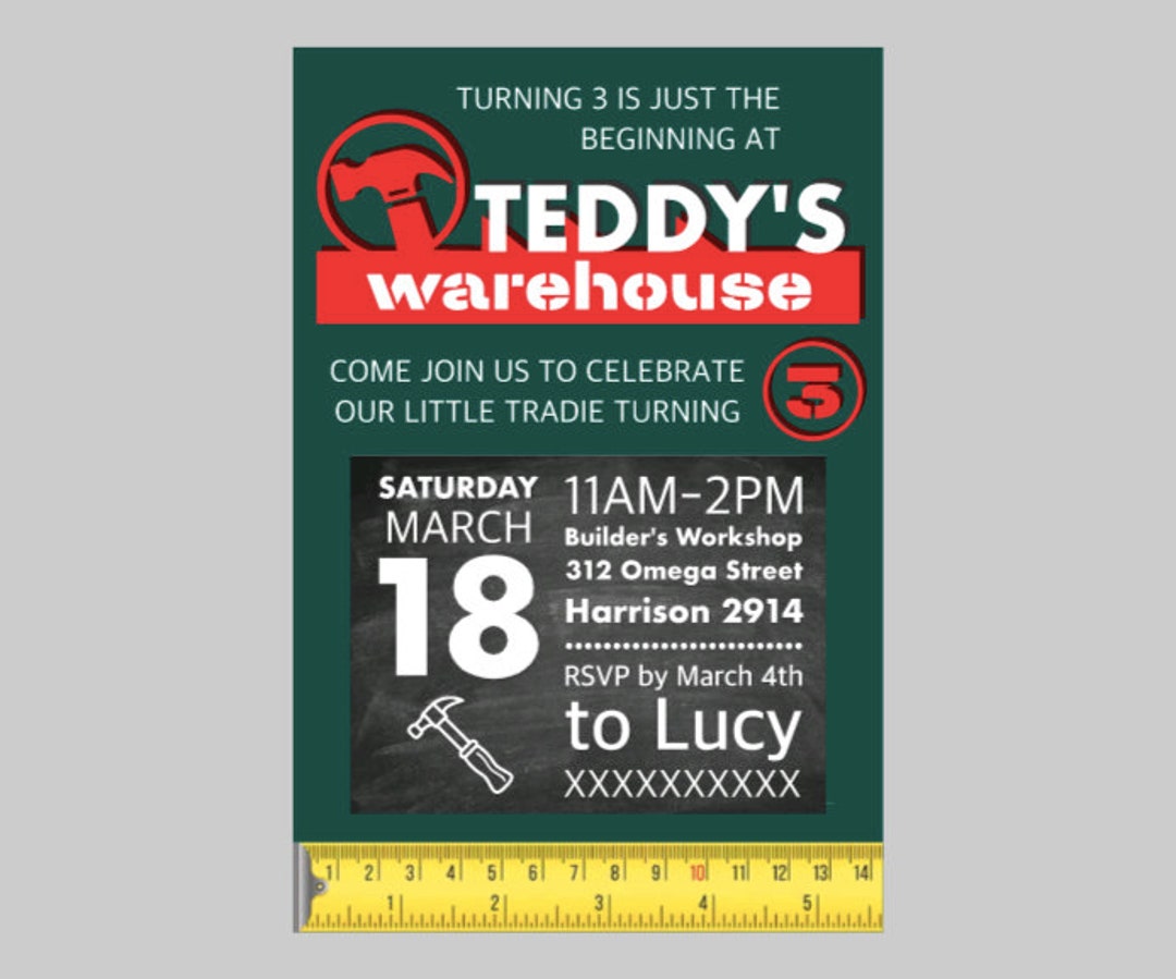 DIGITAL Custom Bunnings Inspired Invitation, Personalised Birthday