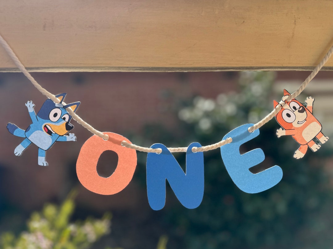 Blue Truck 1st Birthday Banner - High Chair Pull Flag For Boy's Birthday Party
