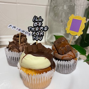Custom Friends Inspired Cupcake Toppers x 12, Handmade Birthday Party Child Kids Teen Adult Theme Supplies Decorations