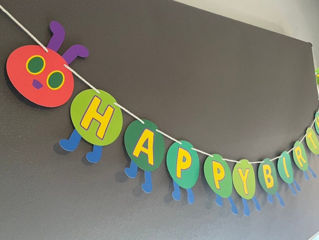Very Hungry Caterpillar Inspired Banner Birthday Party Sign Bunting ...