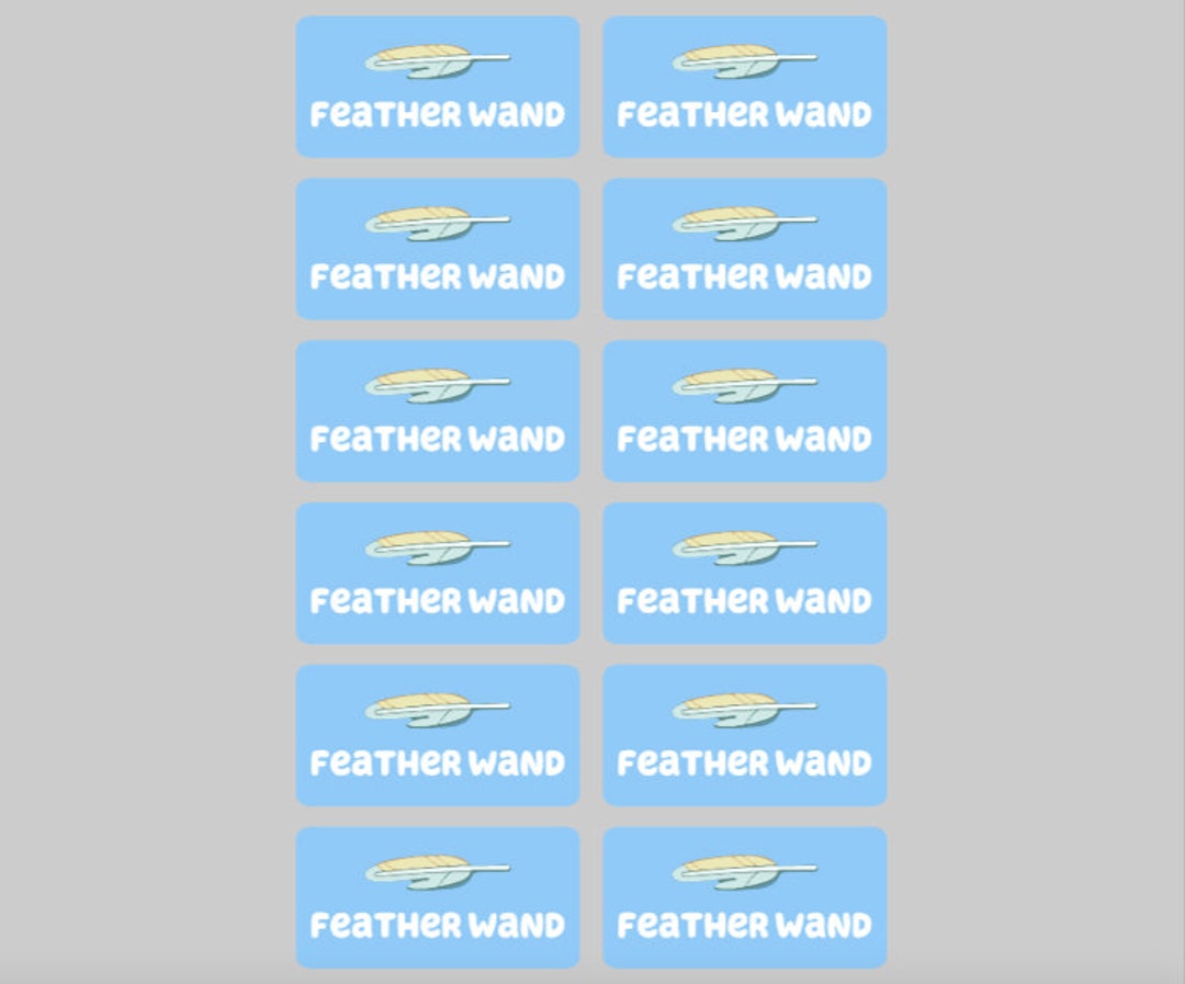 Bluey Inspired FEATHER WAND Favour Stickers Birthday Party Etsy Australia