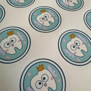 Bluey Inspired TOOTH FAIRY Favour Stickers, Birthday Party Favour Label Gift Tooth Fairy Baby Toddler Child Kids Theme Supplies Decorations