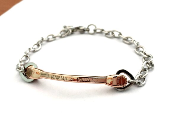 Para Mujer señoras plata Pulsera de eslabones Grabado Personalizado Dama Boda