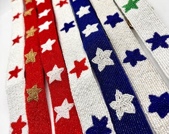 Star Beaded Purse Strap Handmade Adjustable Bag Strap for Crossbody & Clear Bags Beaded Camera Strap Accessory Gift