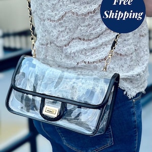 Custom Clear Purse Crossbody Bag Clear Stadium Purse Game Day Clear Bag Personalized Clear Concert Purse