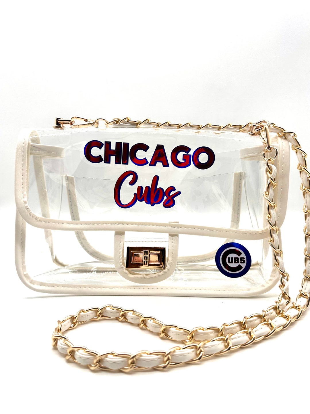 Chicago Cubs Bag. Crossbody Clear Purse. Stadium Approved. Baseball