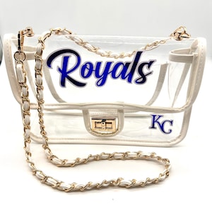 Kansas City Royals Bag. Crossbody Clear Purse. Stadium Approved. Baseball. Clear Stadium Bag Black, Gold, White, Rose Gold options