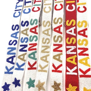 Kansas City Beaded Purse Strap Adjustable Length Crossbody Bag Accessory Gameday Ready Kc Royals Fan Stadium Bag Strap Replacement Handmade