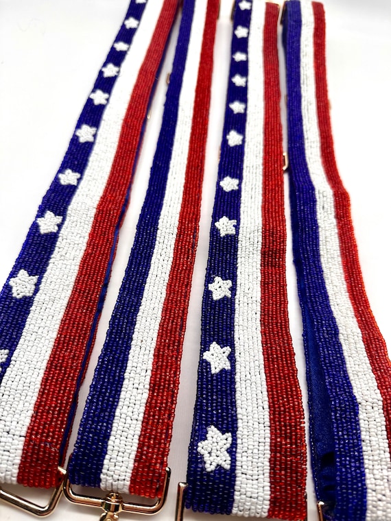American Flag Purse Strap Red White Blue Adjustable Bag  display picture 3