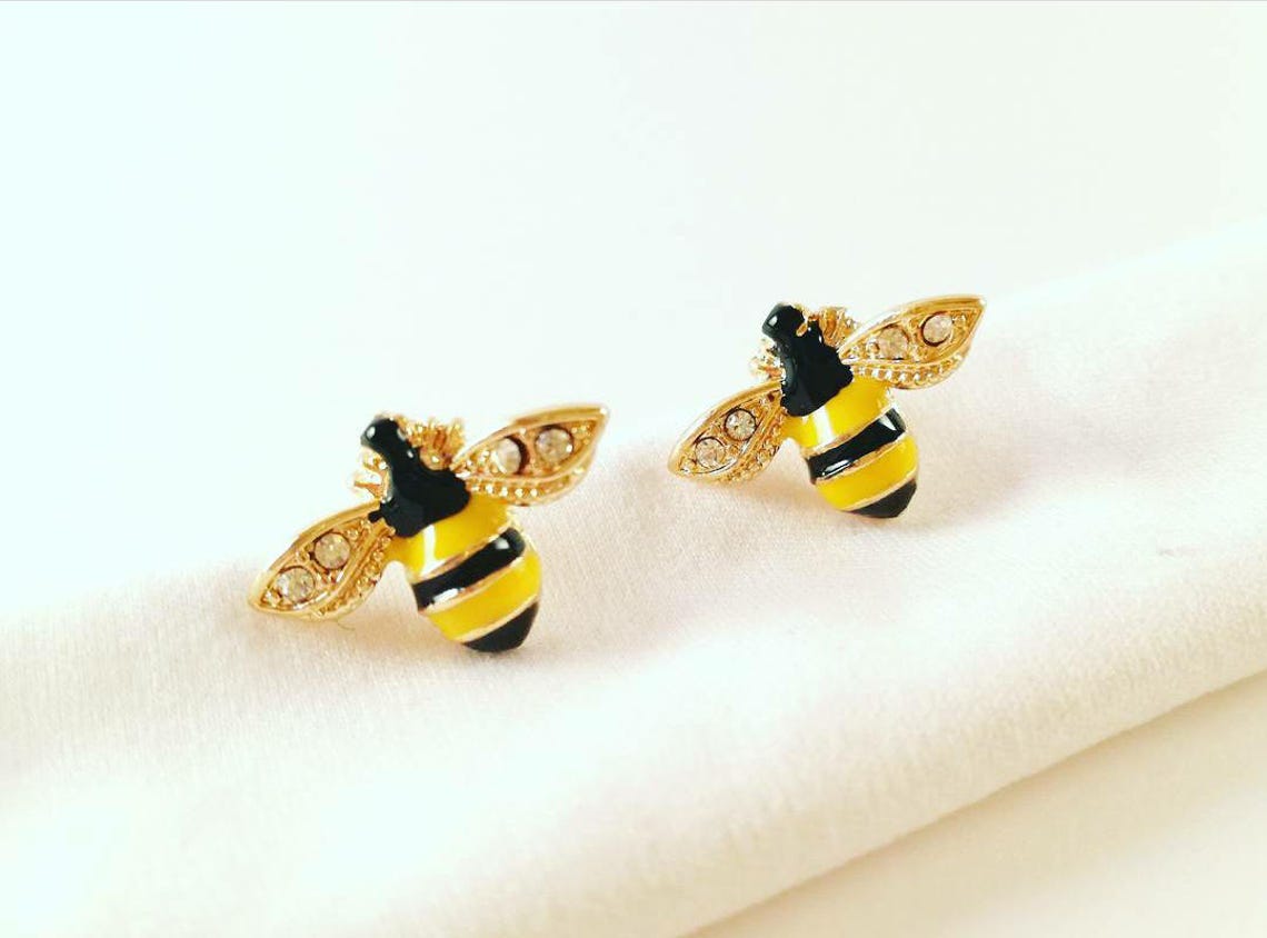 Honey bee earrings Busy bee Friend gift Gifts for her Etsy
