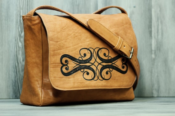 engraved leather messenger bags