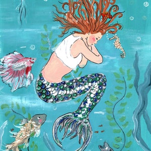 Sereia - cartão postal - ilustração artística