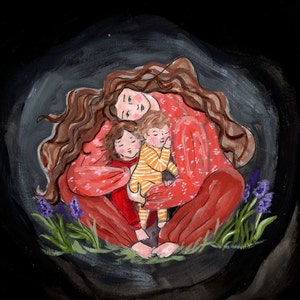 Mother Love - carte pliée carrée - carte de voeux
