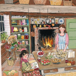 Tarte aux pommes et poires compotées - Carte postale / Carte de vœux pliée / Affiche A3