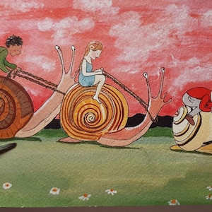 Course d'escargots - Carte pliée / Affiche A4