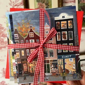 Houses Set 4 Seasons - Lot de 4 cartes avec enveloppes rouges