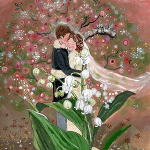 Mughetto - cartolina/biglietto piegato (NUOVO!) - biglietto di auguri
